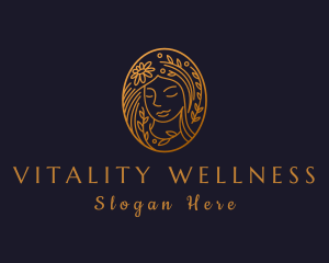 Gold Wellness Woman logo design