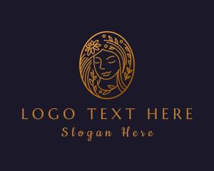 Hairdressing - Gold Wellness Woman logo design