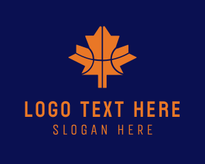 League - Basketball Maple Leaf logo design