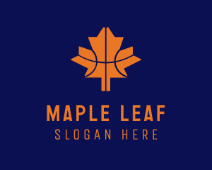 Basketball Maple Leaf logo design