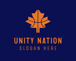 Basketball Maple Leaf logo design