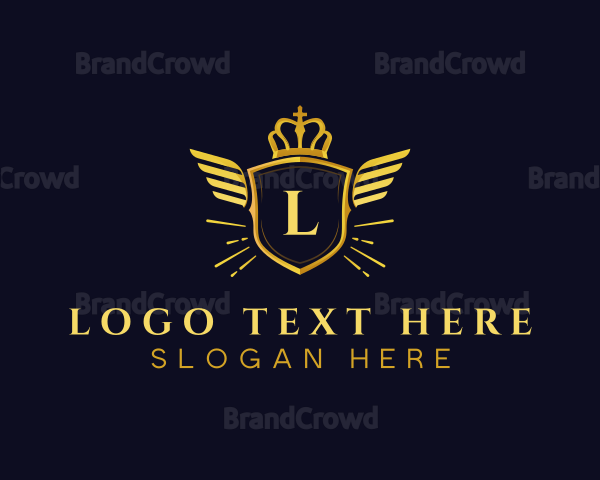 Wings Shield Crown Logo