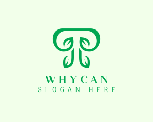 Vegetarian - Green Leaf Letter T logo design