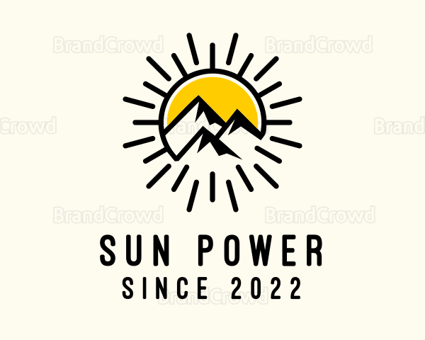 Mountain Alpine Sun Travel Logo