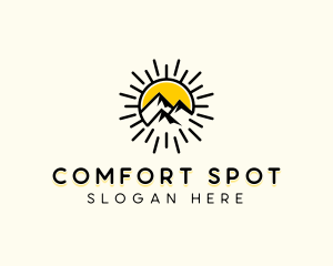 Mountain Alpine Sun Travel logo design