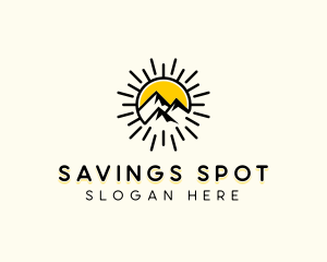 Mountain Alpine Sun Travel logo design