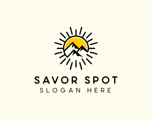 Mountain Alpine Sun Travel logo design