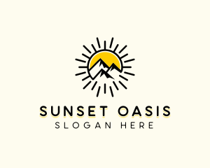 Mountain Alpine Sun Travel logo design