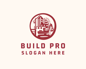 Building Construction Excavator  logo design