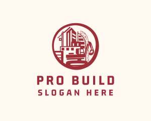 Building Construction Excavator  logo design