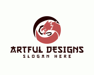 Fierce Dragon Circle logo design