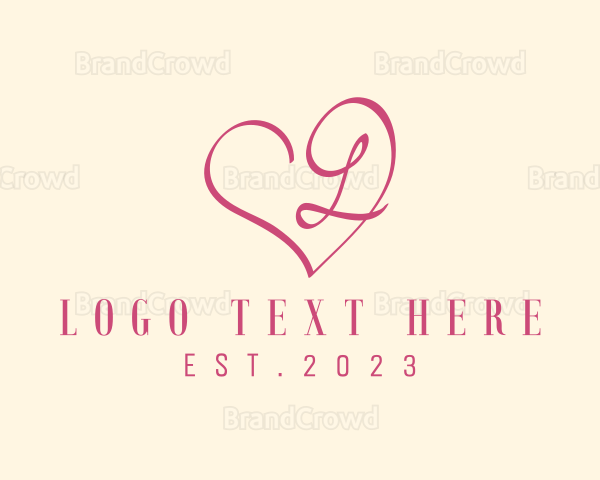 Pink Spa Heart Letter L Logo