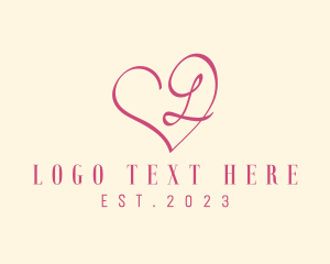 Fragrance - Pink Spa Heart Letter L logo design