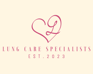 Pink Spa Heart Letter L logo design