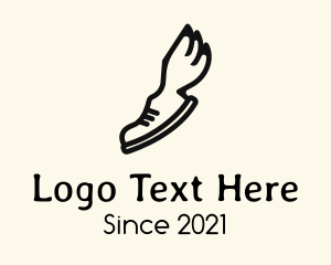 Running Shoe - Wing Footwear Shoe logo design