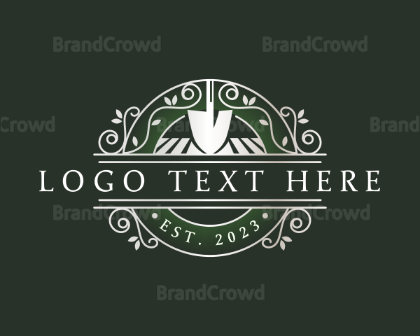 Landscaping Shovel Field Logo