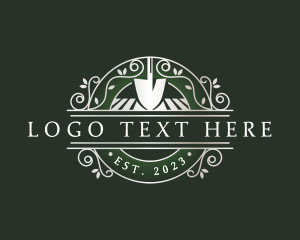 Emblem - Landscaping Shovel Field logo design