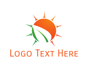 Solar - Sun Leaf logo design