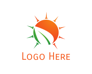 Sunshine - Sun Leaf logo design