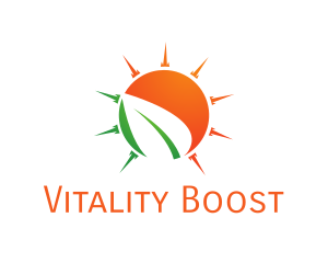 Vitality - Sun Leaf logo design