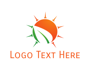 Green Sun - Sun Leaf logo design