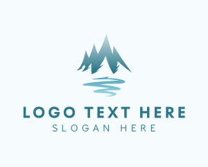 Backpacker - Mountain River Hiking logo design
