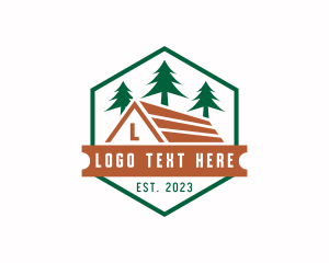 Camping - Roof Cabin House logo design