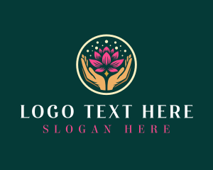 Relax - Yoga Lotus Flower logo design