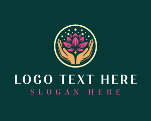 Meditation - Yoga Lotus Flower logo design