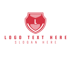 Veteran - Red Shield Letter logo design