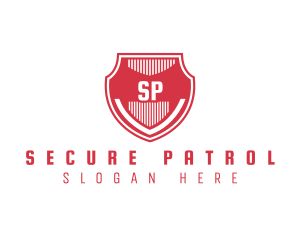 Patrol - Red Shield Letter logo design