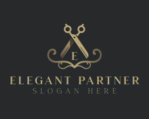 Elegant Barber Scissors logo design