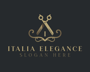 Elegant Barber Scissors logo design