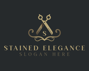 Elegant Barber Scissors logo design