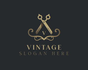 Elegant Vintage Scissors logo design