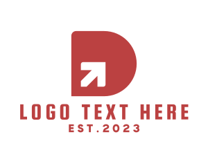 Text - Arrow Letter D logo design