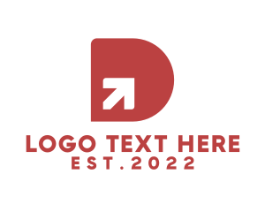 Text - Arrow Letter D logo design