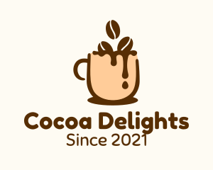 Chocolate Coffee Bean Drink logo design