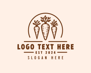 Vintage - Organic Farm Carrots logo design