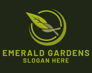 Gardening Shears Leaf  logo design