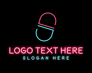 Pharmaceutical - Neon Letter S Capsule logo design