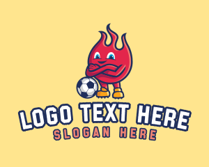 Cartoon - Fire Soccer Football logo design