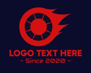 Car - Blazing Fire Wheel logo design