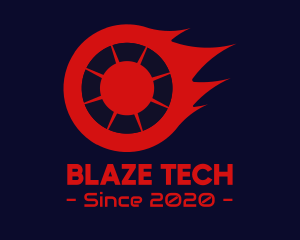 Blazing Fire Wheel logo design