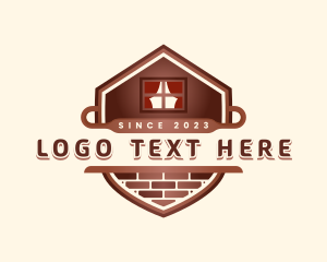 Contractor - Shield House Brick Firewall logo design
