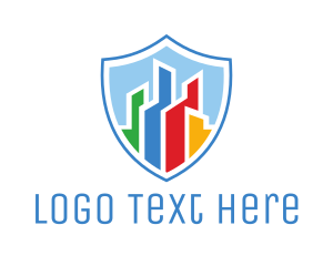 City - Colorful City Shield logo design