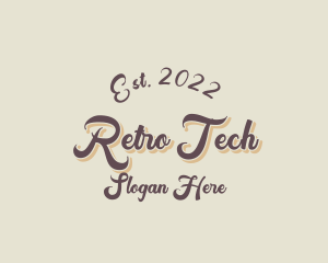 Retro Cursive Boutique logo design