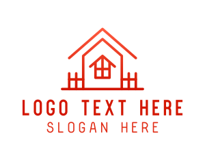 Home Builder - Red Home Structure logo design