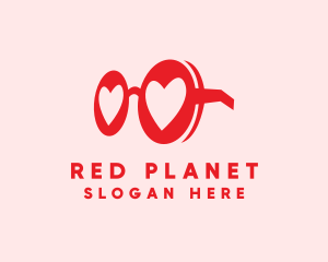 Red Heart Eyewear logo design