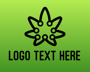 Weed - Digital Cannabis Outline logo design